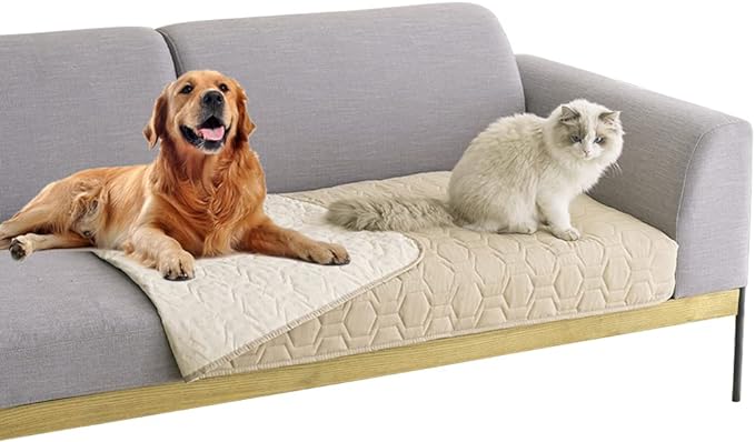 Waterproof and Non-Slip Dog Bed Cover and Pet Blanket Sofa Pet Bed Mat ,car Incontinence Mattress Protectors Furniture Couch Cover for Most Cats Dogs,Pets(30x70-Beige)