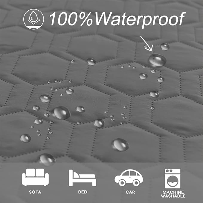 Waterproof and Non-Slip Dog Bed Cover and Pet Blanket Sofa Pet Bed Mat ,car Incontinence Mattress Protectors Furniture Couch Cover for Most Cats Dogs,Pets(52x82-Dark Grey)