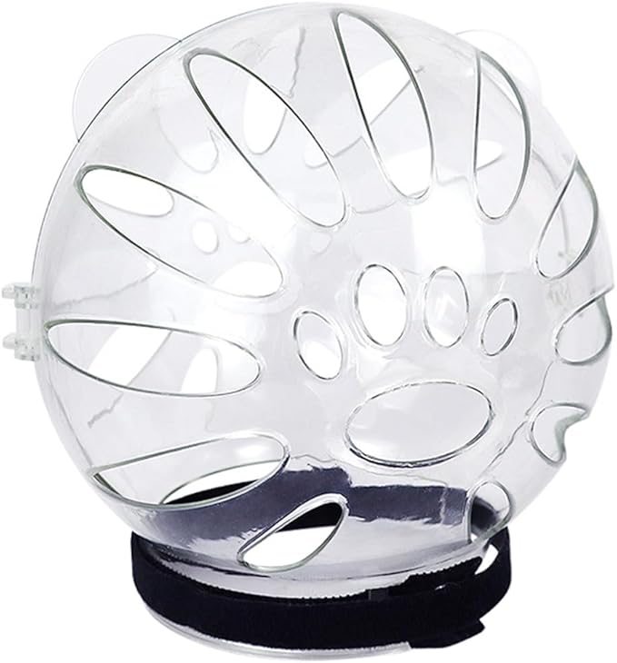 Cat Muzzle,Cat Clear Helmet, Breathable Cat Hood,Adjustable Cat Mouth Cover Grooming Face Mask for Preventing Cats Biting Chewing, Transparent Muzzle for Kittens and Adult Cats