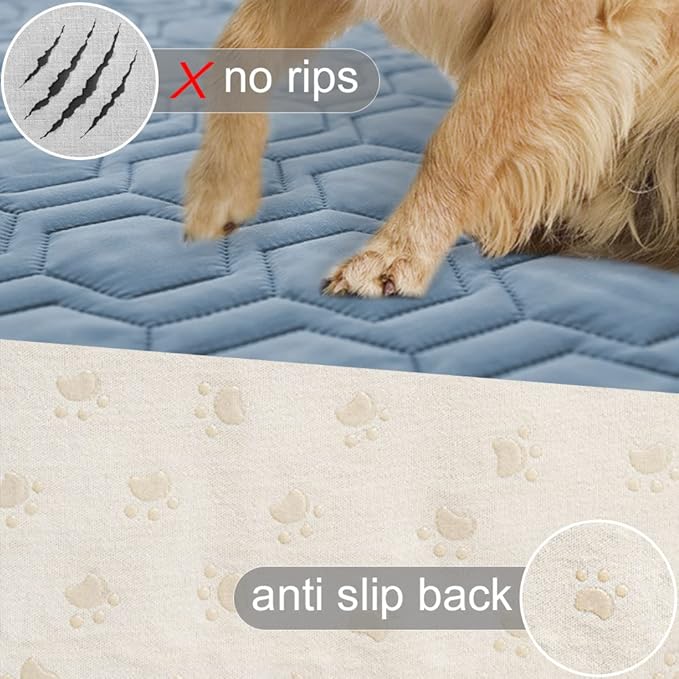 Waterproof and Anti-Slip Dog Bed Cover and Pet Blanket Sofa Pet Bed Mat ,car Incontinence Mattress Protectors Furniture Couch Cover for Most Cats Dogs, Pets (82x82- Stoneblue)