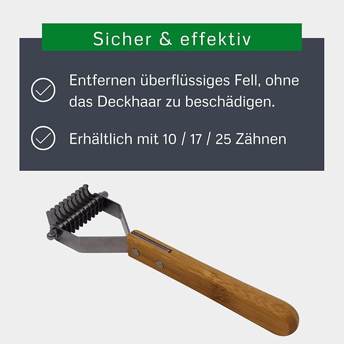 Dematting Comb with 10 Stainless Steel Teeth