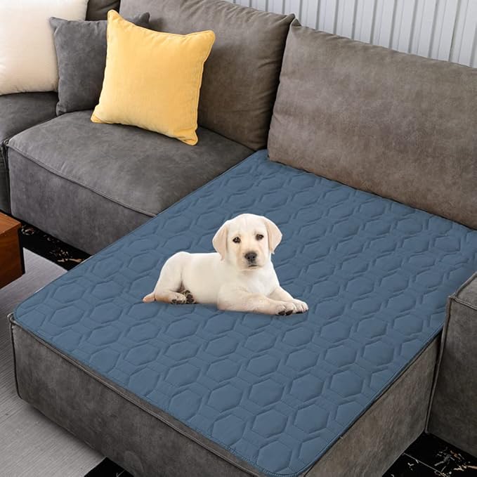 Waterproof and Non-Slip Dog Bed Cover and Pet Blanket Sofa Pet Bed Mat ,car Incontinence Mattress Protectors Furniture Couch Cover for Most Cats Dogs, Pets(52x82- Navy Blue)