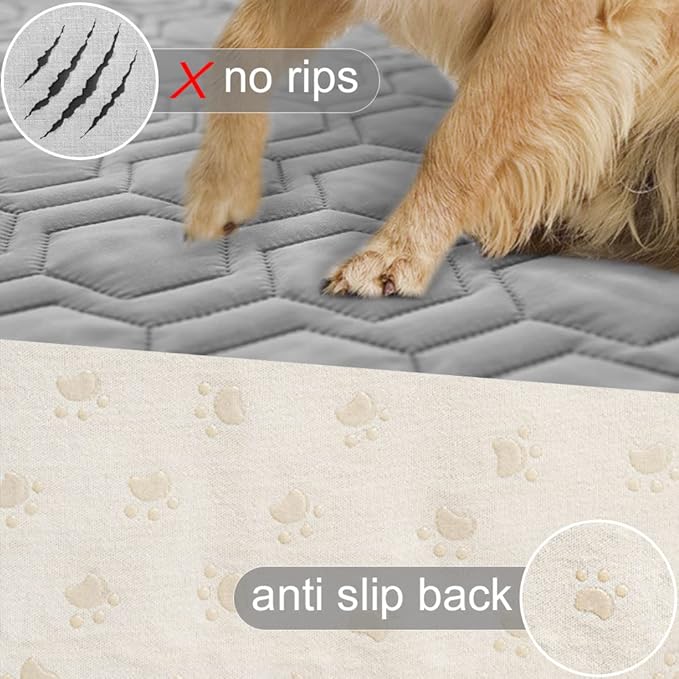 Waterproof and Non-Slip Dog Bed Cover and Pet Blanket Sofa Pet Bed Mat ,car Incontinence Mattress Protectors Furniture Couch Cover for Most Cats Dogs,Pets(30x70-Light Grey)
