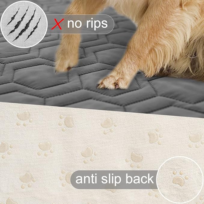 Waterproof and Non-Slip Dog Bed Cover and Pet Blanket Sofa Pet Bed Mat ,car Incontinence Mattress Protectors Furniture Couch Cover for Most Cats Dogs,Pets(52x82-Dark Grey)