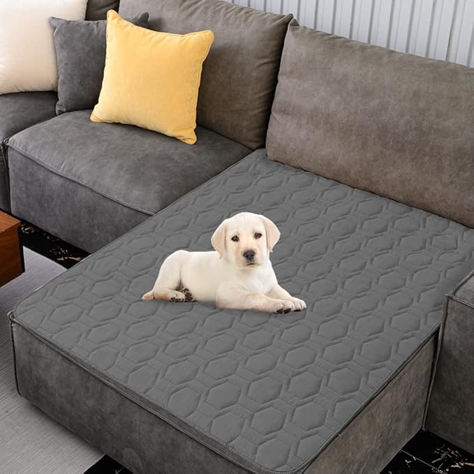 Waterproof and Non-Slip Dog Bed Cover and Pet Blanket Sofa Pet Bed Mat ,car Incontinence Mattress Protectors Furniture Couch Cover for Most Cats Dogs,Pets(52x82-Dark Grey)