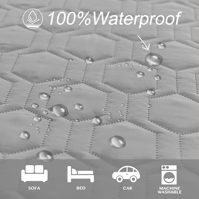 Waterproof and Non-Slip Dog Bed Cover and Pet Blanket Sofa Pet Bed Mat ,car Incontinence Mattress Protectors Furniture Couch Cover for Most Cats Dogs,Pets(52x82-Light Grey)