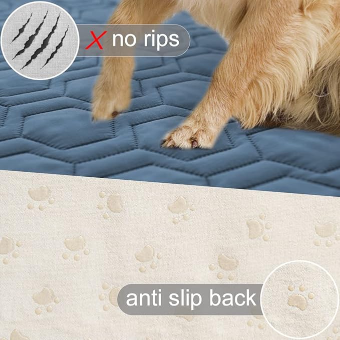 Waterproof and Non-Slip Dog Bed Cover and Pet Blanket Sofa Pet Bed Mat ,car Incontinence Mattress Protectors Furniture Couch Cover for Most Cats Dogs,Pets(82x102- Navy Blue)