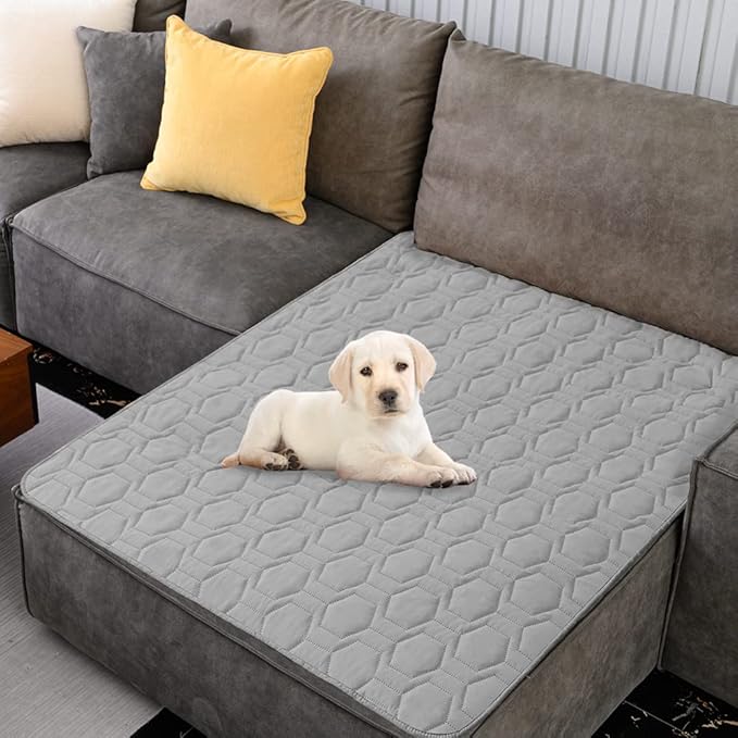 Waterproof and Non-Slip Dog Bed Cover and Pet Blanket Sofa Pet Bed Mat ,car Incontinence Mattress Protectors Furniture Couch Cover for Most Cats Dogs,Pets(30x70-Light Grey)