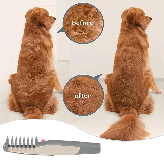 Cat Brush for Shedding - Electric Adjustable Dogs Comb, Comb and Trim 2-In-1 Pet Hair Removal Tool, Suitable for Detangling Tangled Hair on Cats and Dogs (2 Pcs)