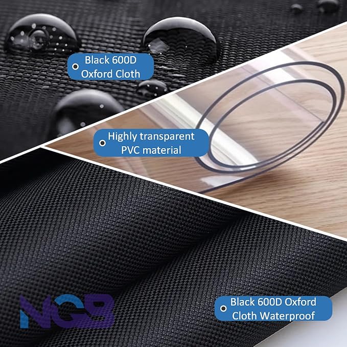 NGB Outdoor Dog Kennel Cover,600d Heavy Duty Waterproof Dog Cages Cover 4.2'Dx4.2'Wx4.5'H for Multiple Brands of Dog Kennels,Full Coverage Windproof Anti-UV,Cover Only,Black.(No Kennel)