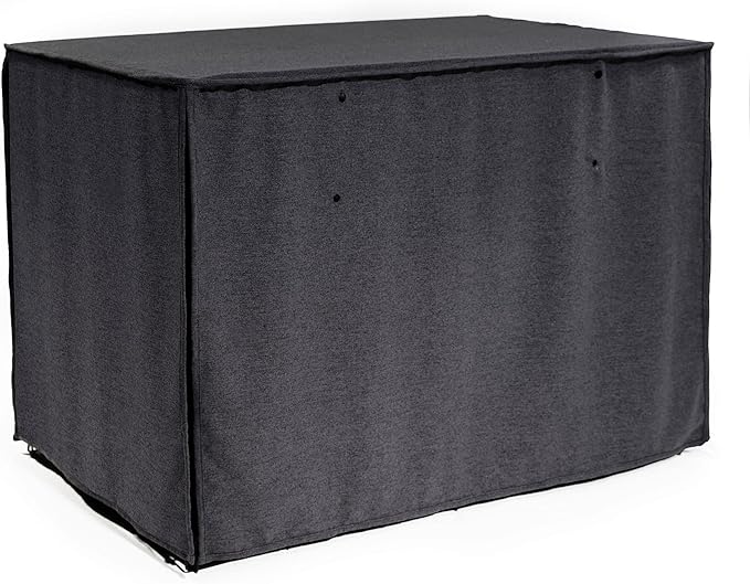 Friends Forever Metal Dog Crate Cover 42 inch, Wire Dog Kennel Cover w/Light Blocking Protective Curtain, Dog Cage Cover w/Roller Shades, Machine Washable, Trucker Black