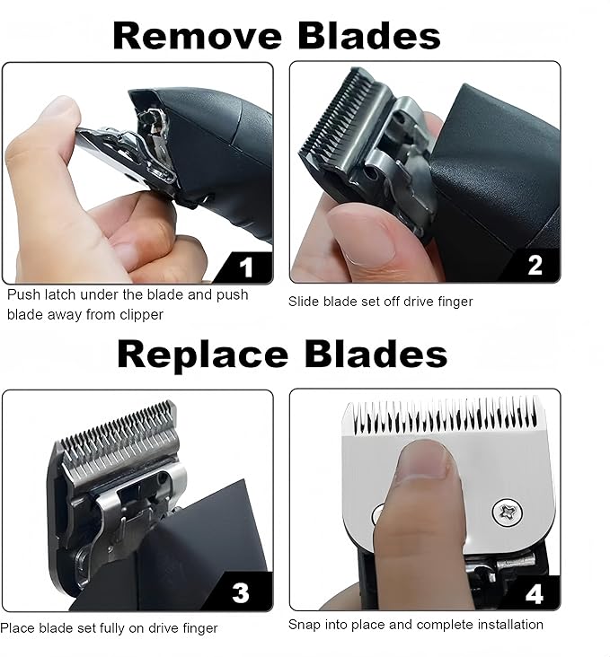 4 Skip Tooth Blades,Detachable Pet Dog Grooming Steel Blade,Compatible with Andis,Oster A5,Wahl KM10 Series Clippers,Cut Length 3/8-Inch (9.5mm)