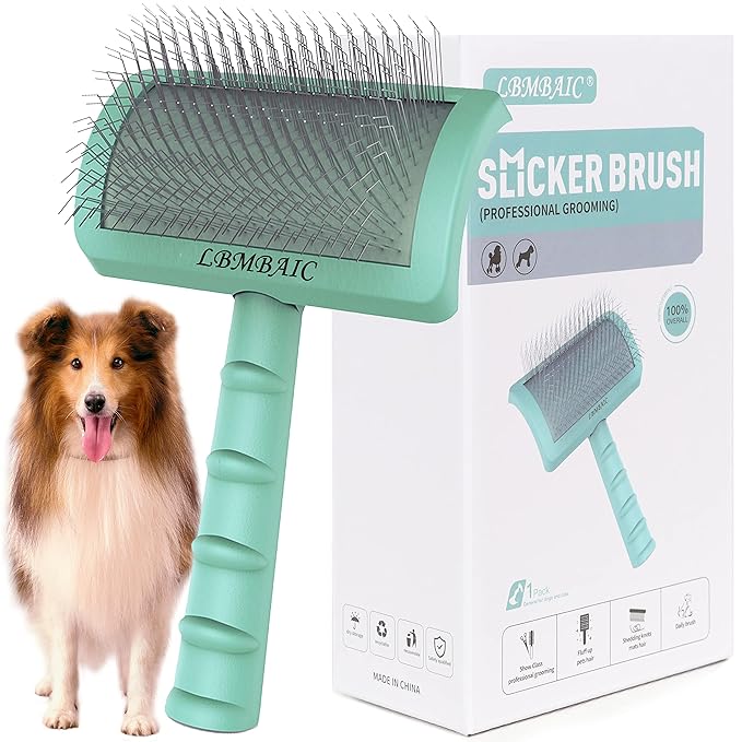 Metal Grooming Comb (7.5inches)and Extral Long Pin Slicker Brush (25mm)
