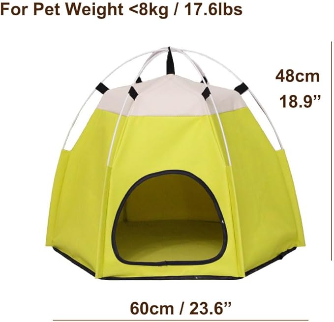 Cute Cat Teepee Cave, Cat Tent Foldable Indoor Outdoor with Thick Mat,Puppy Bed Tent,Bunny Pet Tent Teepee,Portable Dog House Teepee Tent, Cat Bed,Dog Bed Tent,Puppy Bunny,Pet Tent Teepee (H, L)