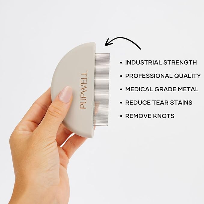 Detailer Comb for Removing Tear Stains, Crust, and Eye Mucus and Small Tangles