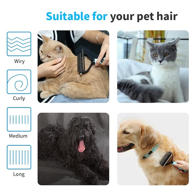 Pet 2 In 1 Stainless Steel Clean Removal Hair Grooming Tool