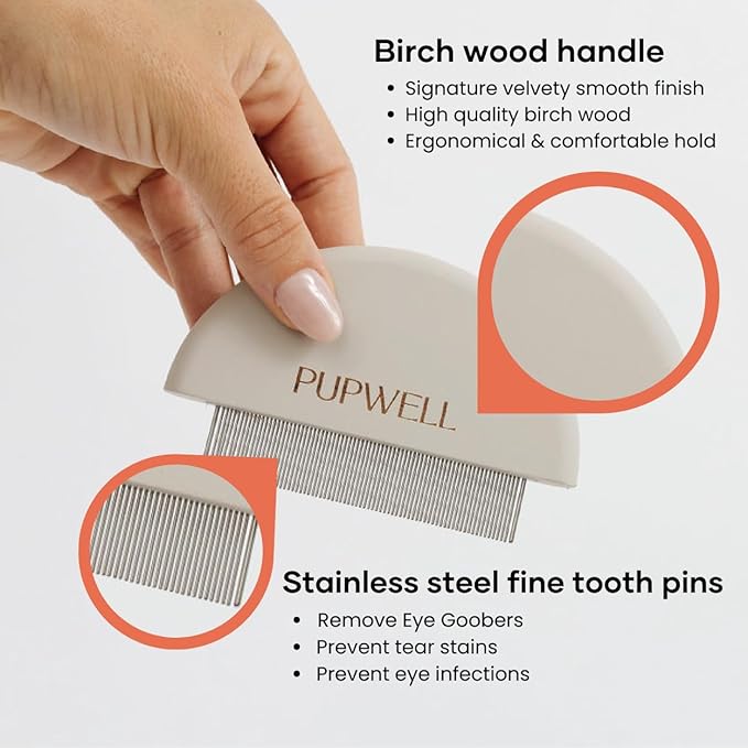 Detailer Comb for Removing Tear Stains, Crust, and Eye Mucus and Small Tangles