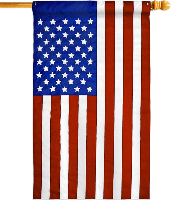 Breeze Decor Patriotic Cream Chow House Flag Pack Dog Puppy Spoiled Paw Canine Fur Pet Nature Farm Animal Creature Applique Decoration Banner Small Garden Yard Gift Double-Sided, Made in USA