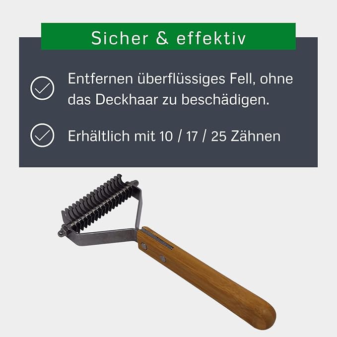 Dematting Comb with 17 Stainless Steel Teeth