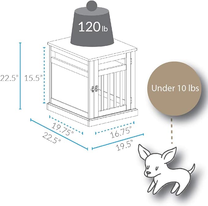 Casual Home Chappy Wood Slats Pet Crate, 19.5"W x 22.5"D x 22.5"H, Espresso (New)