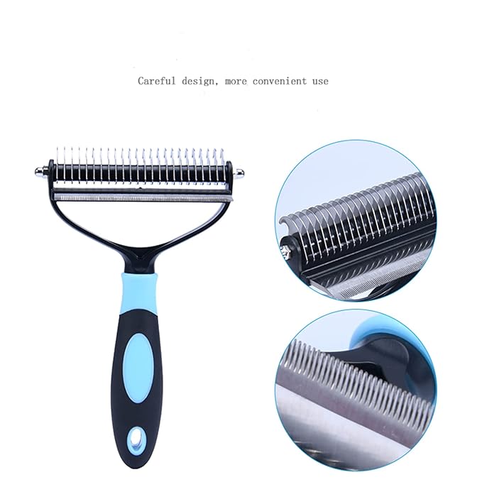 Dog Brush for Shedding,Professional Pet Grooming Tool,2 in 1 Dematting Comb & Undercoat Rake for Long Haired Dogs,Mats & Tangles Removing,Deshedding Tool for Long Haired Cats (large, red)