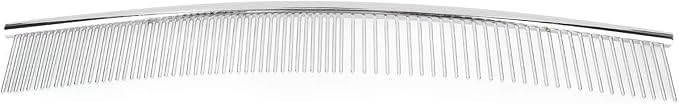 EVTSCAN Pet Grooming Comb Dogs Curved Comb Stainless Steel Pet Grooming Opening Knot Comb Hairs Removal Brush Poodle Grooming Deshedding Tool(1PCS)