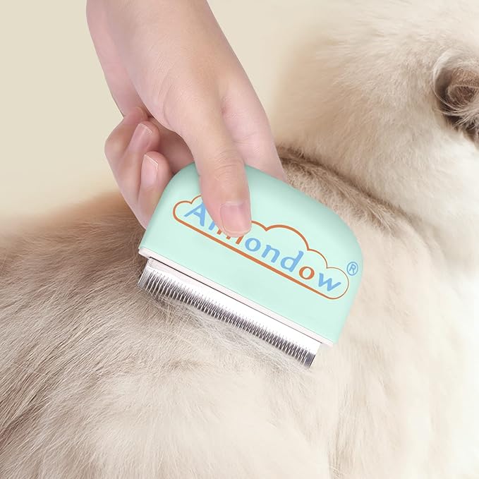 Cat Comb, Cat Brush for Shedding Grooming, Hair Removal Massaging Shell Comb for Cats Dogs Puppy Rabbit Bunny, Easy to Dematting Matted Fur Tangled Hair Undercoat, 2 PCS (Green)