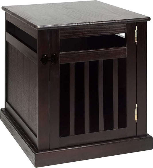 Casual Home Chappy Wood Slats Pet Crate, 19.5"W x 22.5"D x 22.5"H, Espresso (New)