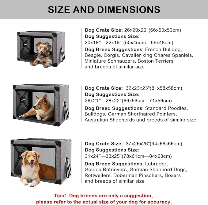 Collapsible Dog Crate - 32 Inch Portable Dog Travel Crate for Medium Dogs, Foldable Dog Crate with Detachable Storage Bag, Removable Pad, and Mesh Windows for Outdoor & Indoor