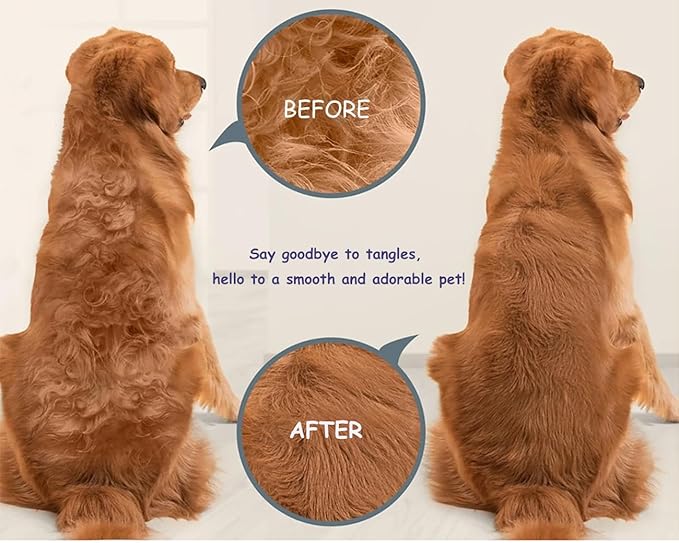 Pet Dematting Comb – 20-Tooth Stainless Steel Grooming Rake for Dogs & Cats, Effective for Medium to Long-Haired Breeds, Tangle & Shedding Control, Anti-Slip Wooden Handle