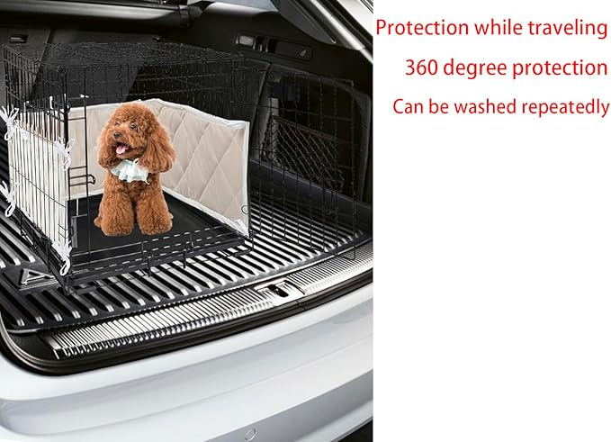 Apricot Dog Crate Training Pads - Tail Protector Bumpers, 48"X32"X10"