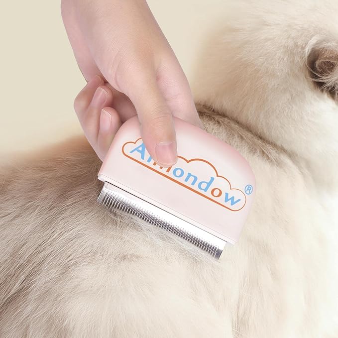 Cat Comb, Cat Brush for Shedding Grooming, Hair Removal Massaging Shell Comb for Cats Dogs Puppy Rabbit Bunny, Easy to Dematting Matted Fur Tangled Hair Undercoat, 2 PCS (Pink)